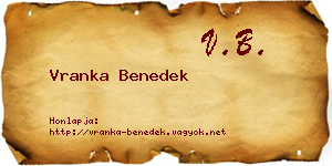 Vranka Benedek névjegykártya